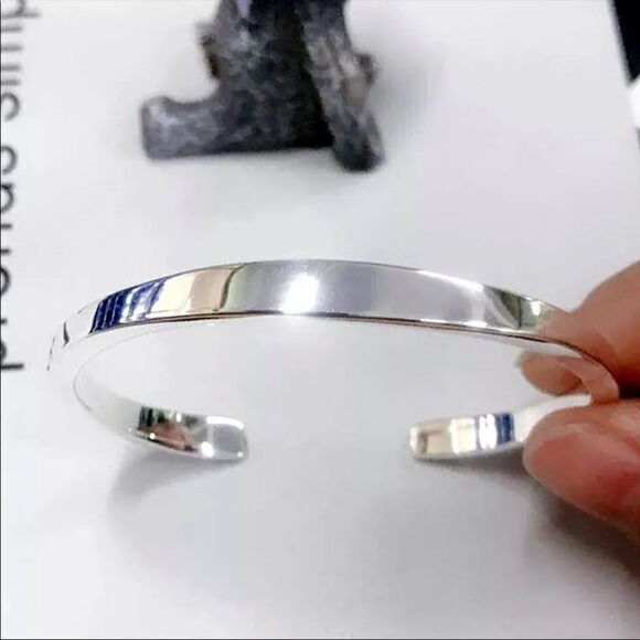 #21 ✨Restocked✨NEW 925 Sterling Silver Simple Cuff Bracelet - Picture 8 of 9